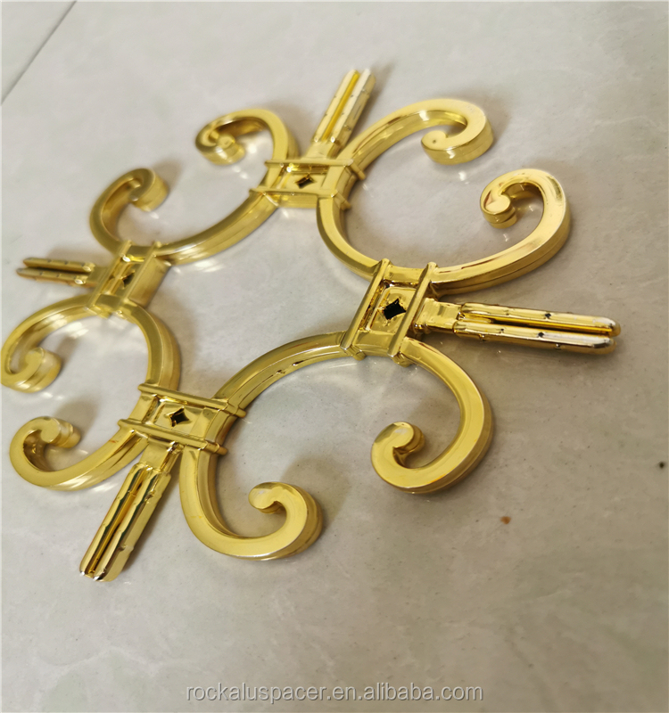 5*8 Aluminum decorative profile gold bar FLOWER decoration for frameless glass accessories