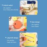 Beech Wood Double-sided Educational Activity Board for Kids Learning Wooden