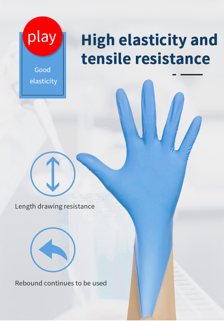 EN374 12X24CM Medical Nitrile Gloves Alkali Acid Resistance
