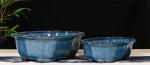 Glazed Bonsai 30x23x10cm Blue Ceramic Indoor Plant Pots