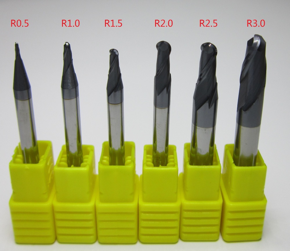 Tungsten Carbide Ball Nose End Mills CNC Machine Milling Cutter For Metalworking