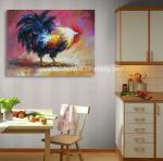 Acrylic Animal Palette Knife Oil Painting Handmade Cock Thick Oil On Canvas