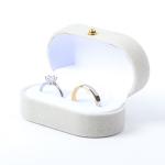 Luxury Jewellery Box Personalized Custom Gray Velvet Jewelry Packaging Wedding