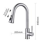 360 Degree Rotation Stainless Steel Kitchen Faucet Brushed Pull Out Sink Faucet