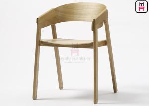 China Upholstered Seater Wood Restaurant Chairs Black Color With Bowed Backrest wholesale