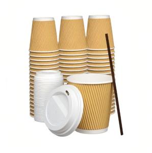 China 4OZ 125ml Kraft Paper Cup Kraft Ripple Cups PLA Coated wholesale