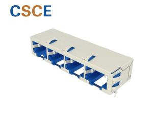 China Current Rating 1.5A RJ45 Female Connector , RJ45 4 Port Blue / Black / Yellow Color wholesale