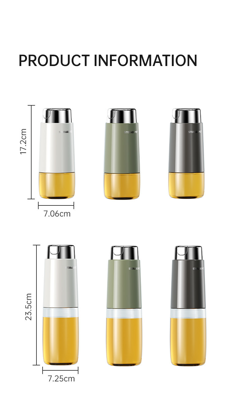 280ml 500ml Kitchen Glass Auto Flip Oil Dispenser Cooking Leakproof No Drip Stainless Steel Cap Oil Container Soy Sauce Bottle