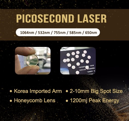 755nm Honeycomb Yag Laser Tattoo Removal Machine , Stationary Nd Yag Laser Picosecond