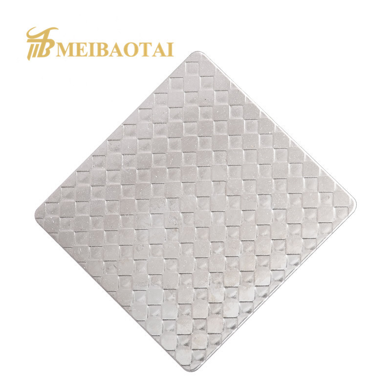 Silver Embossed Stainless Steel Wall Panels 0.85mm Thickness
