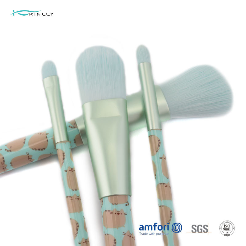 6pcs Aluminium Ferrule Cat Makeup Brush Set With PVC Box
