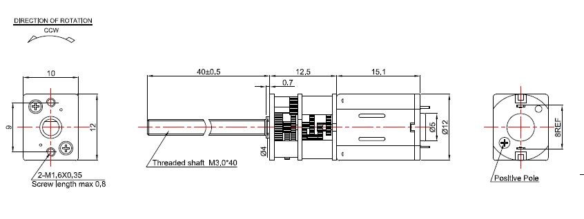 Mini Metal Gear Motor , 3v 6v 12v 12mm Gear Motor With Long Screw Shaft