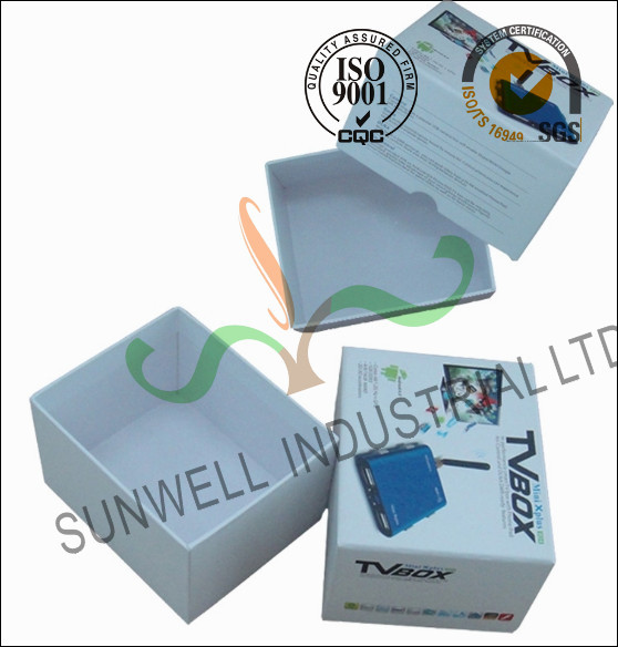 Corrugated Coated Paper Electronics TV Packaging Boxes White Color Matt