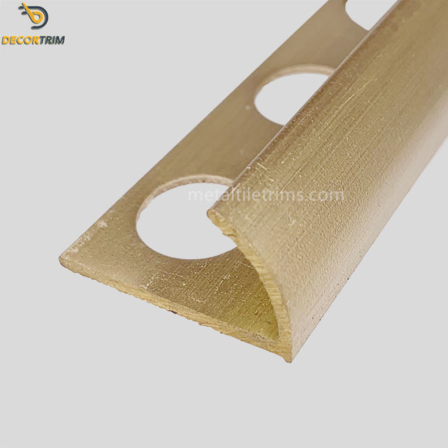 Curved Edge Tile Edging Brass Transition Strip For Tile Decoration 10mm