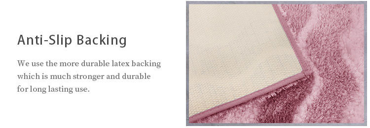 Striped Antimicrobial Latex Bottom Anti Slip Bath Mat