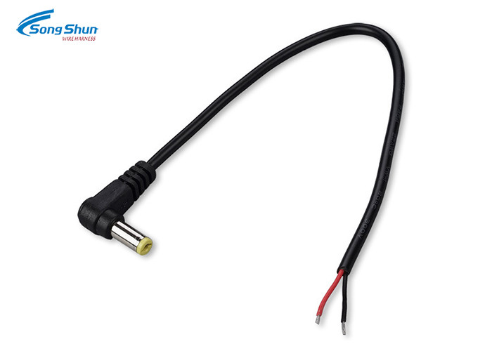 Custom Length Right Angle DC Extension Cable , Jack 5.5 X 2.5mm CONN 2.5 Mm DC Power Cable