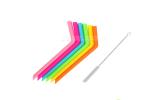Foldable Smoothie Food Grade Silicone Straws Bubble Tea Bpa Free SGS Approval