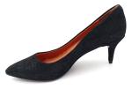 customized Black Women Heels , Slingback Pump Heels With Leather Material