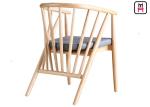 Upholstered Ash Chair Vertical Wood Restaurant Chairs Leather Seats Modern