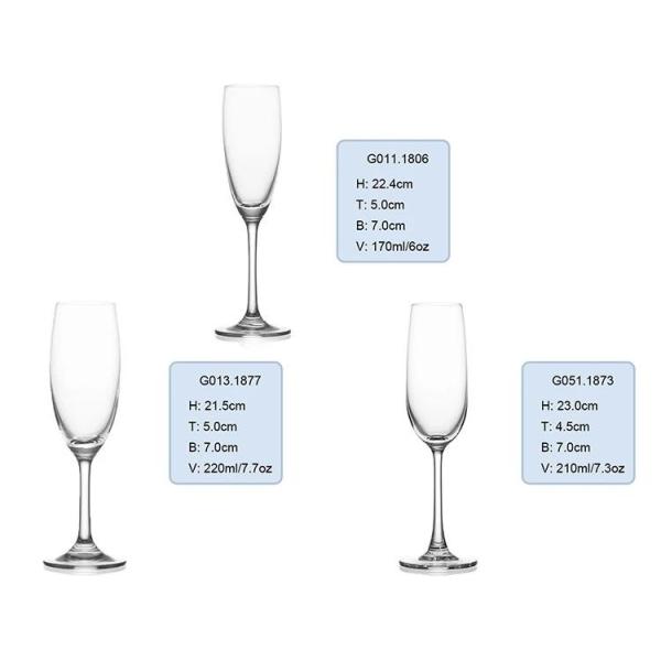 210ml Hand-Blown Crystal Glass Champagne Flute Sparkling Wine Cup