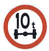 Limit height, width, mass, axle weight signs