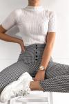 Autumn Plaid High Waist Ladies Casual Pants