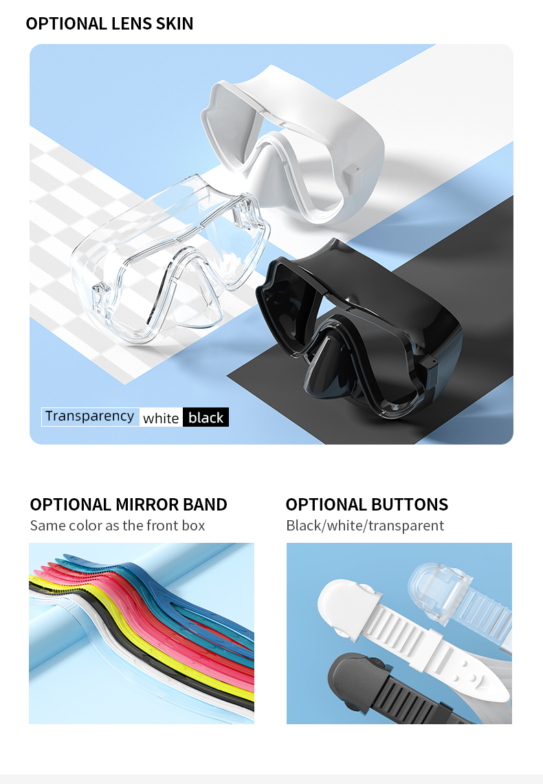 Transparent Freedive Bifocal Scuba Diving Mask For Adult Customized
