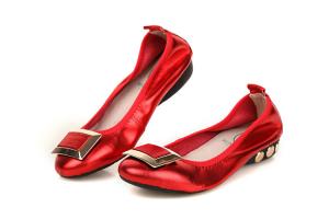 China hot sell fashion brand designer shoes women red foldable flat ballet shoes customized shoes BS-03 wholesale