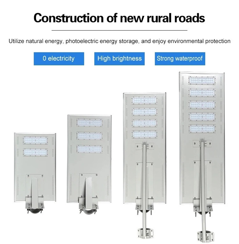 150w Integrated Led Solar Street Light Lifespan 5000h 3 Heads 1000x300x50mm