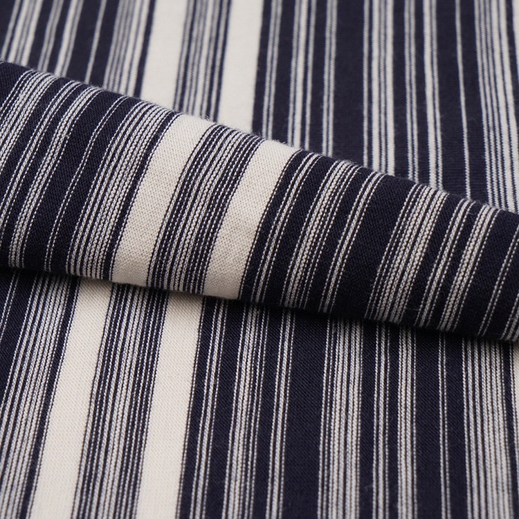Soft And Fashion Striped 100% Cotton Smooth Single Jersey Fabric For T-Shirt