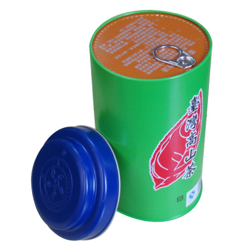 High Mountain Tinplate Tin Tea Canisters , Paper Insert Metal Caddy