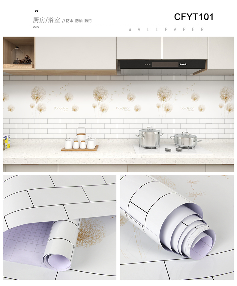 Marble Pattern 3D Wallpaper for Kitchen Wall Decor Wallpapers Roll