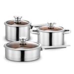 Amazon Top Seller Kitchen Cookware 6 Pcs Glass Cover 430 Stainless Steel