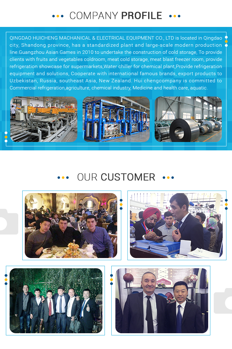 Customized Size Commercial Sliding Door Cold Room Pu Panels Compressor