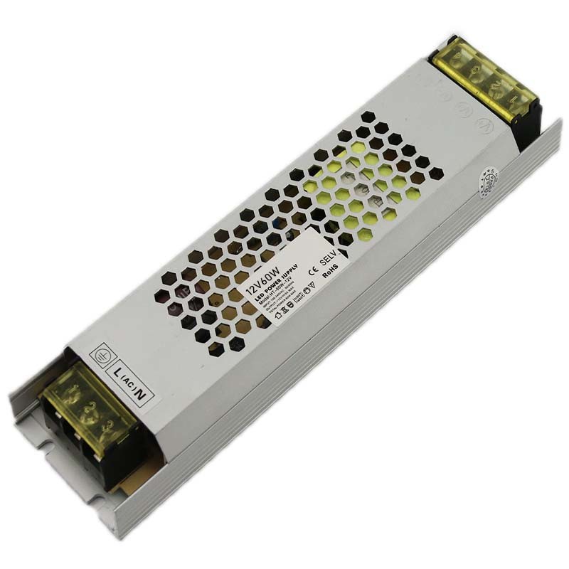 12v 60w Ultra Slim power supply IP20 LED transformer Adapter for LED Light