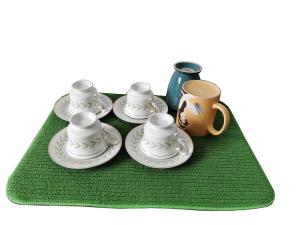 China 38x50cm Green Table Kitchen Microfiber Dish Drying Mats For Kitchen Counter wholesale