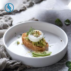 China FDA Scratches Resistant Food Beverage Deep Porcelain Plate In Oven Industrial wholesale