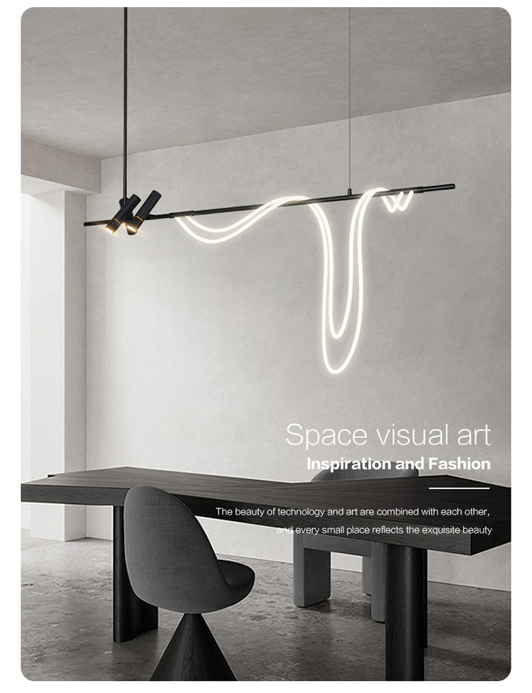 Nordic Designer Long Arc Lamp Spotlight chandelier dining room Bar Minimalism Chandelier(WH-MI-391)