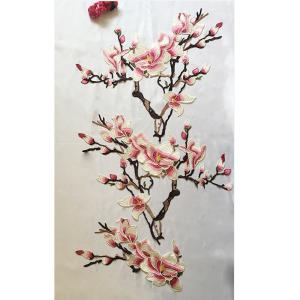 China Hot Fix Motif mangnolia Embroidery Lace Flower for Cheongsam wholesale