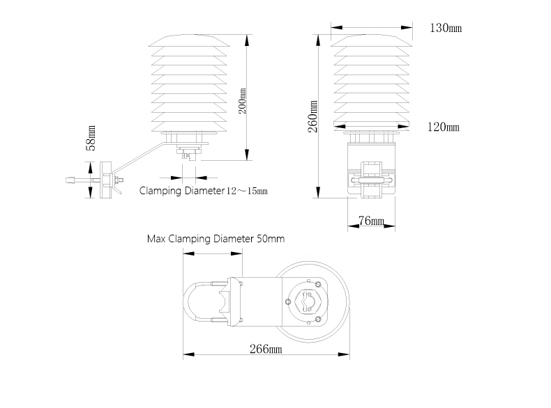 Stainless Steel Screw Ambient Humidity Temperature Sensor Shelter for Weather Sensors