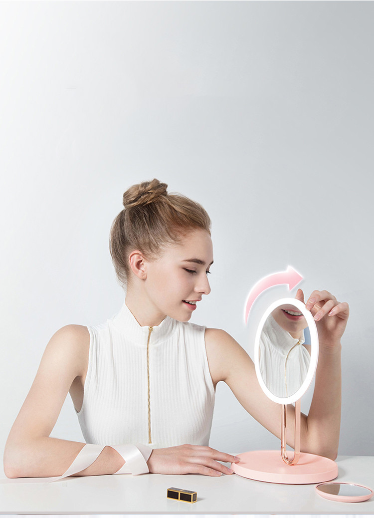 3 Color Temp 6000mAh 6500K Magnifying Makeup Mirror 840 Lux