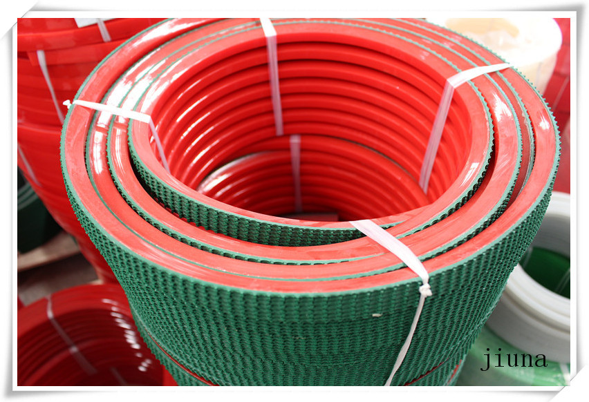 Conveyor PU V Belt With Super Grip / Transmission Polyurethane V Belt Top Green PVC