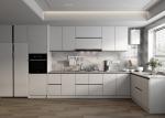 White Customized Luxury Kitchen Cabinet Modern Wood With Island Design