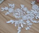 Cord Lace Applique Ivory Color Embroidery Flower for Wedding Dress embroidery