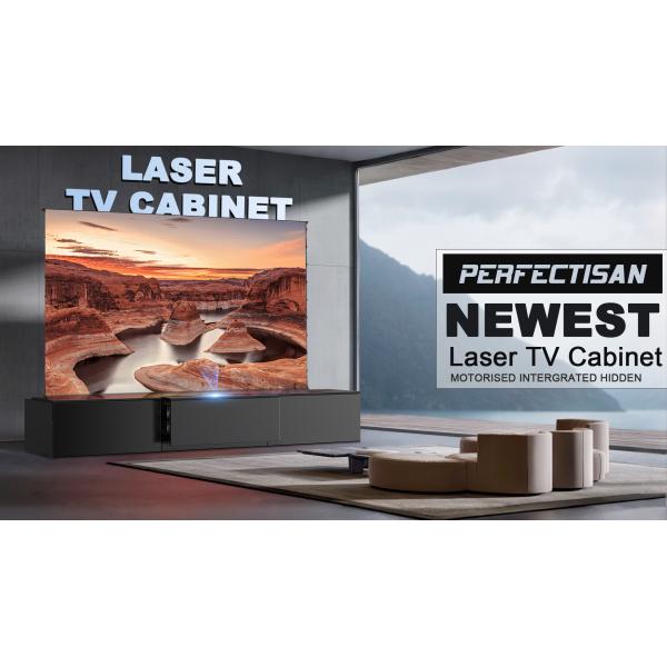 Marble Motorized Laser TV Cabinet for Projection Living Room Entertainment Luxury