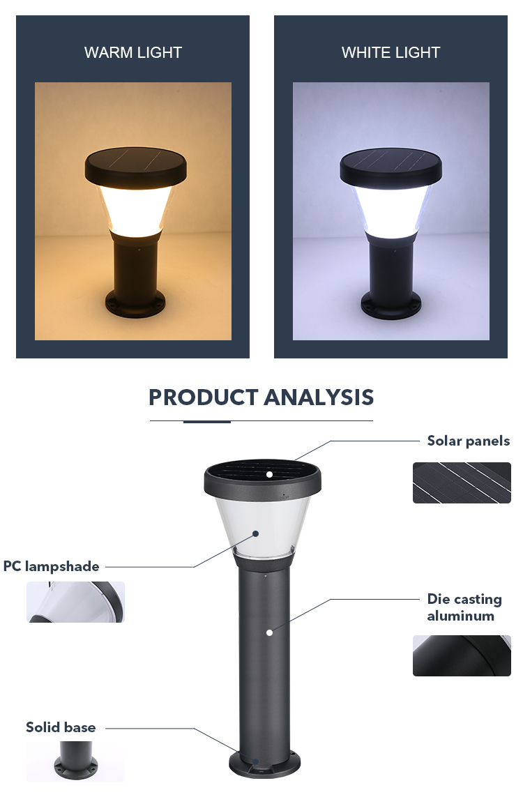 6000K LED Solar Pathway Lights Dusk To Dawn outdoor garden Light With LiFePO4 Battery