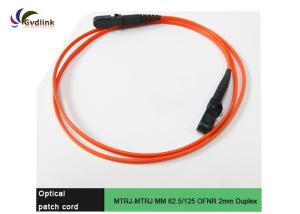 China 62.5/125um OFNR 2mm MM MTRJ To MTRJ Patch Cord wholesale