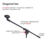 Black Heavy Metal Base 190cm M01 Boom Arm With Mic