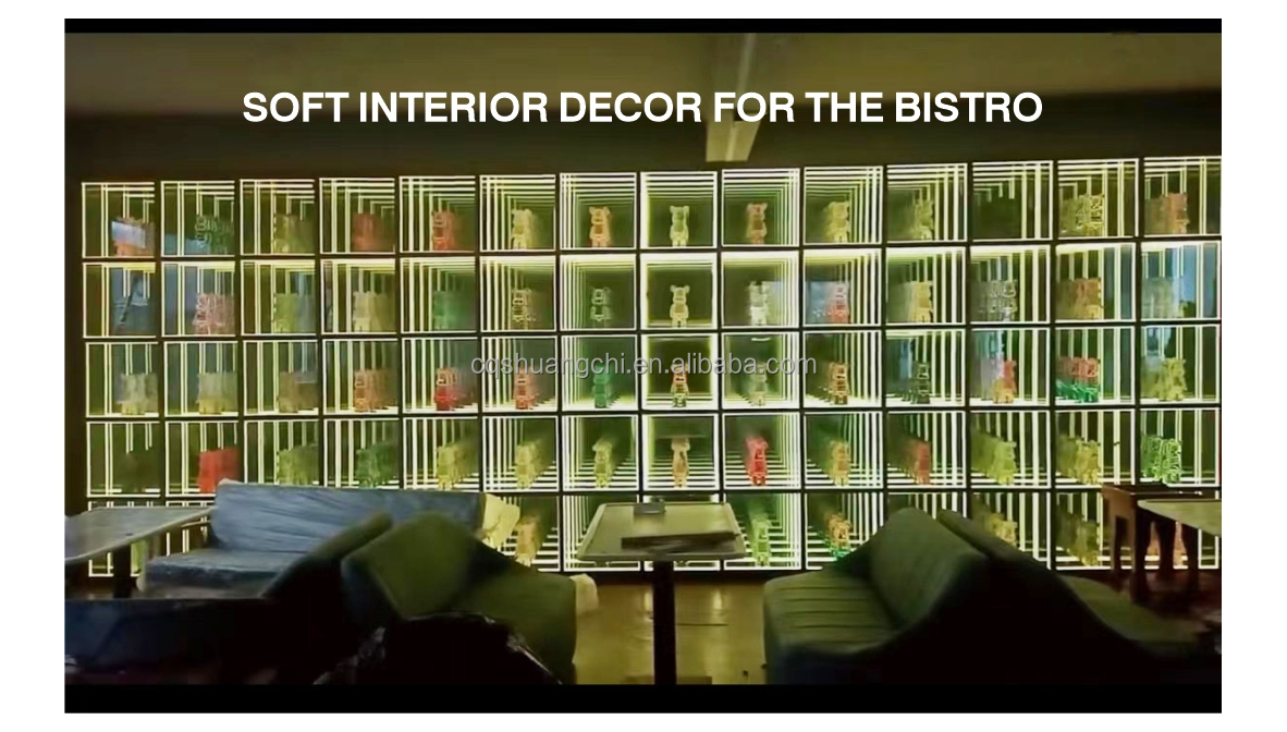 Customization Abyss Neon Mirror Advertising Light Boxes for Wall-Mounted or Floor-Standing