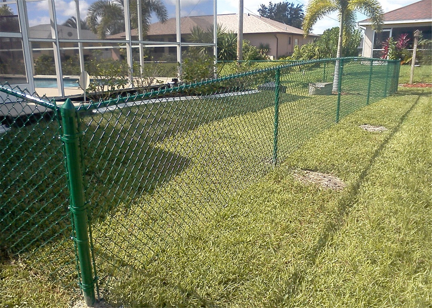 Chain Link Fabric With End Post and Brace US standard Hot Dipped Galvanized 366gram/SQM,
